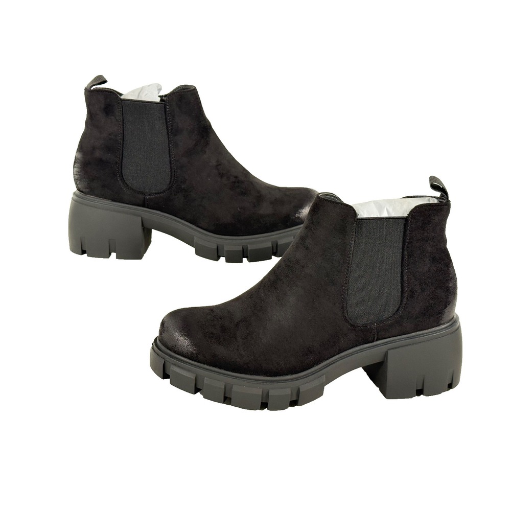 Pierre Dumas Camden-1 Black Lug Sole Chelsea Boots New Sz 9 M